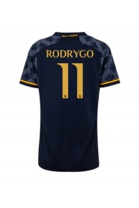 Real Madrid Rodrygo Goes #11 Jalkapallovaatteet Naisten Vieraspaita 2023-24 Lyhythihainen